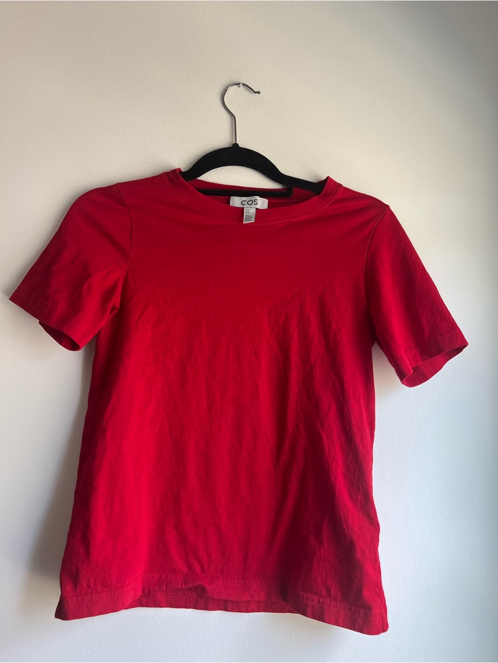 COS Vibrant Red Crewneck Short Sleeve Tee